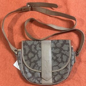 Rare Yves Saint Laurent Tan and Brown  Crossbody Bag